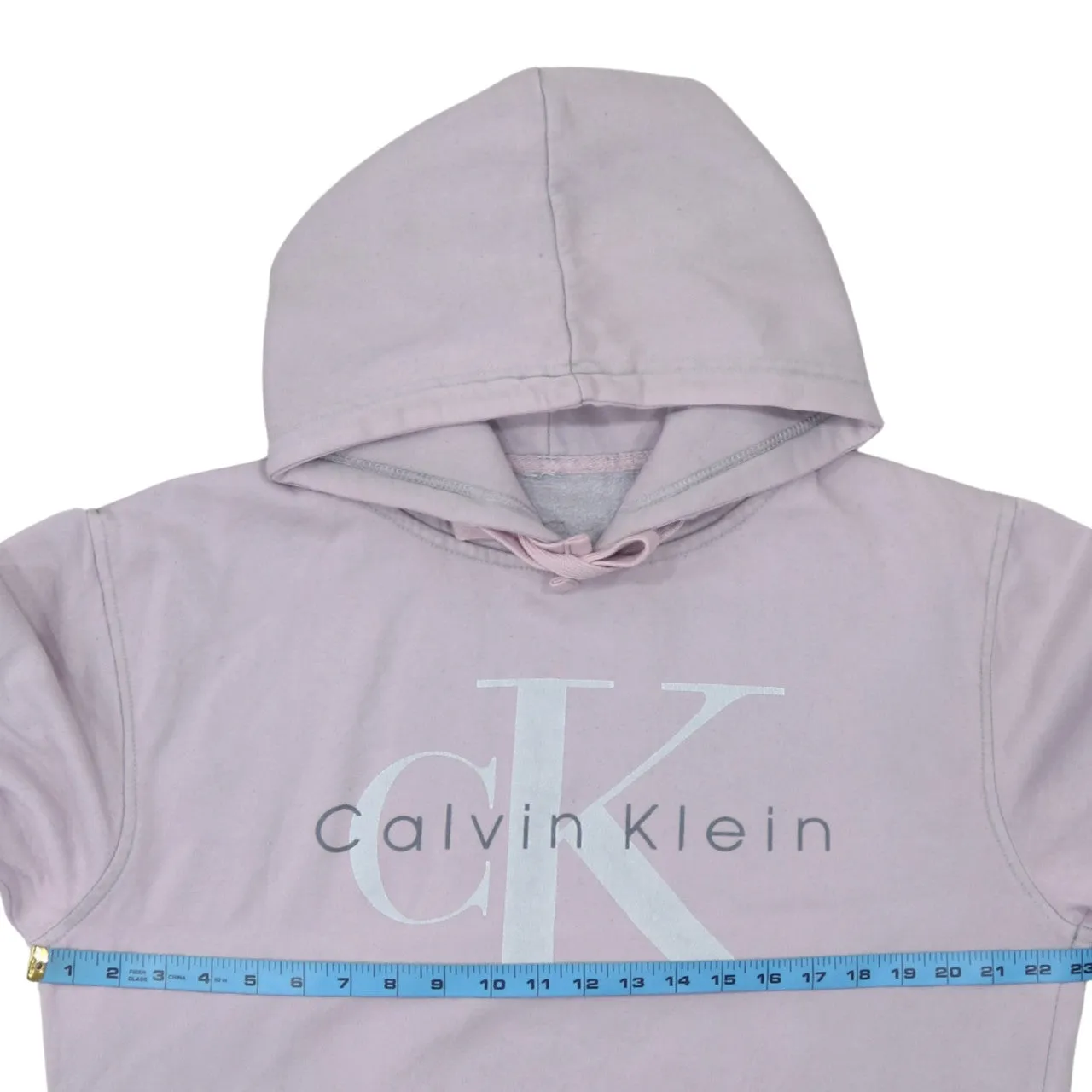 Calvin Klein Light Pink Hoodie Men's Medium Printed CK Logo Front Pocket Pullover Sweatshirt sold by Vintage Club product image thumbnail 5