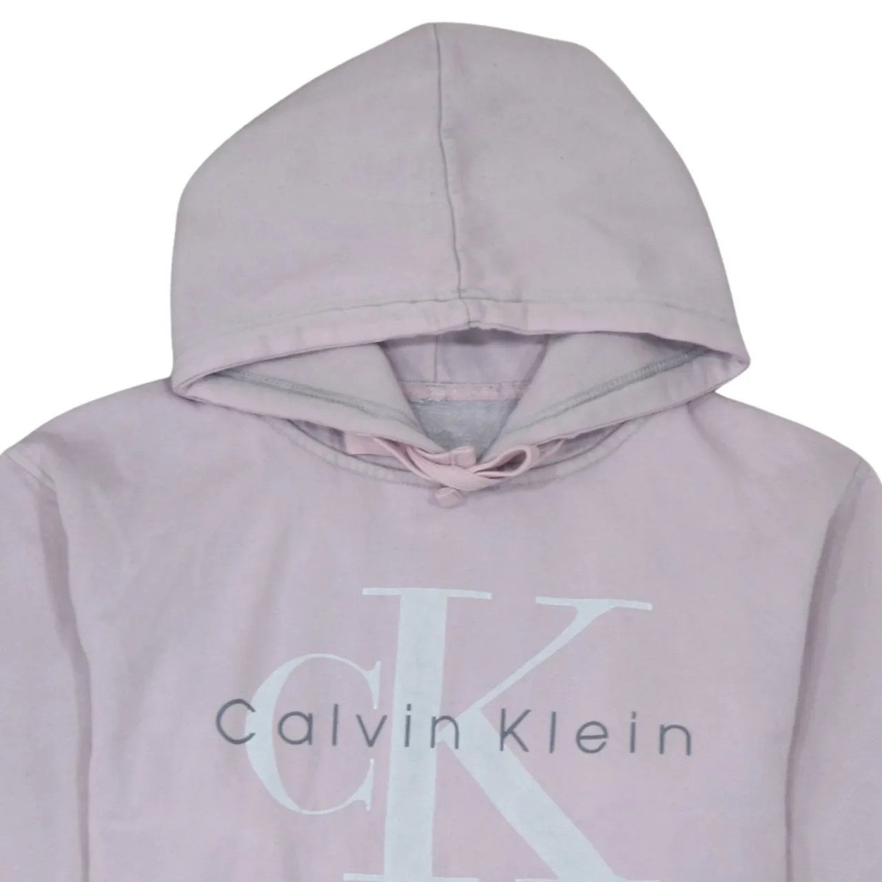 Calvin Klein Light Pink Hoodie Men's Medium Printed CK Logo Front Pocket Pullover Sweatshirt sold by Vintage Club product image thumbnail 3