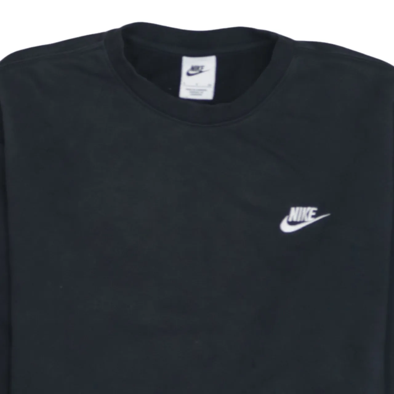 Nike Black Sweatshirt Men's Small Embroidered Swoosh Logo Crewneck Pullover Fleece Top sold by Vintage Club product image thumbnail 3