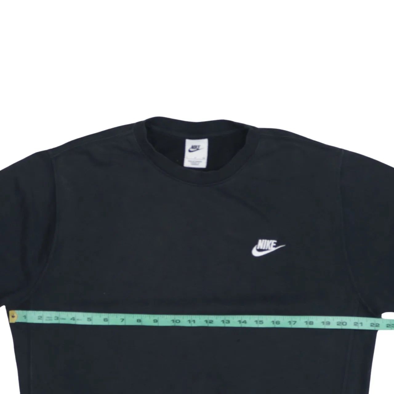 Nike Black Sweatshirt Men's Small Embroidered Swoosh Logo Crewneck Pullover Fleece Top sold by Vintage Club product image thumbnail 5