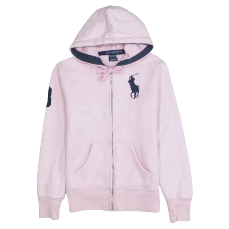 Polo Ralph Lauren Light Pink Hoodie Women’s XLarge Embroidered Big Pony Zip Sweatshirt sold by Vintage Club