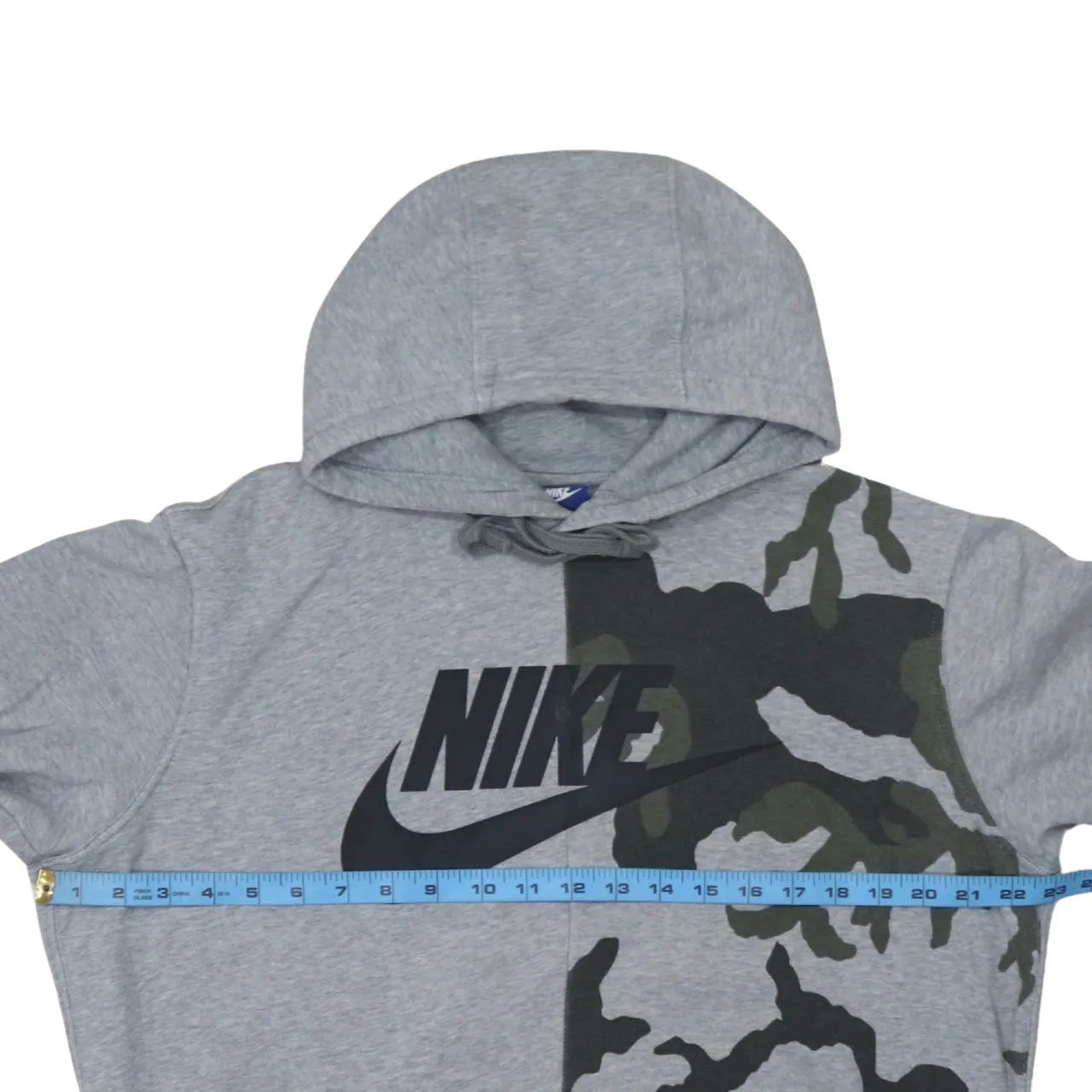 Nike Grey Camo Hoodie Men's Medium Printed Logo Front Pocket Pullover Sweatshirt sold by Vintage Club product image thumbnail 5