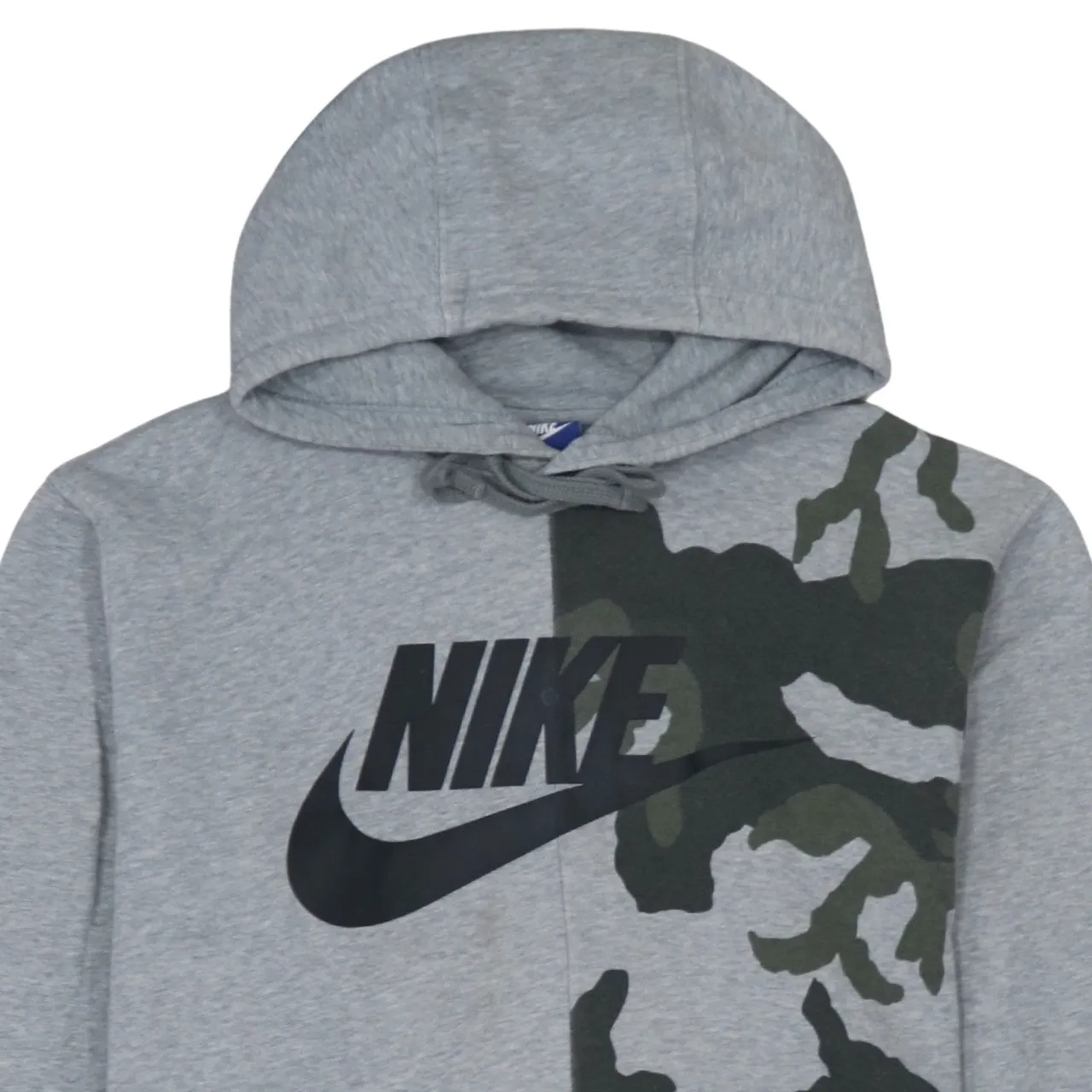 Nike Grey Camo Hoodie Men's Medium Printed Logo Front Pocket Pullover Sweatshirt sold by Vintage Club product image thumbnail 3