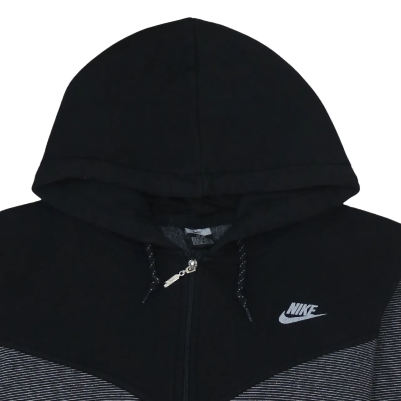 Nike Black Grey Full Zip Hoodie Women’s XXLarge Embroidered Swoosh Fleece Lined Sweatshirt sold by Vintage Club product image thumbnail 3