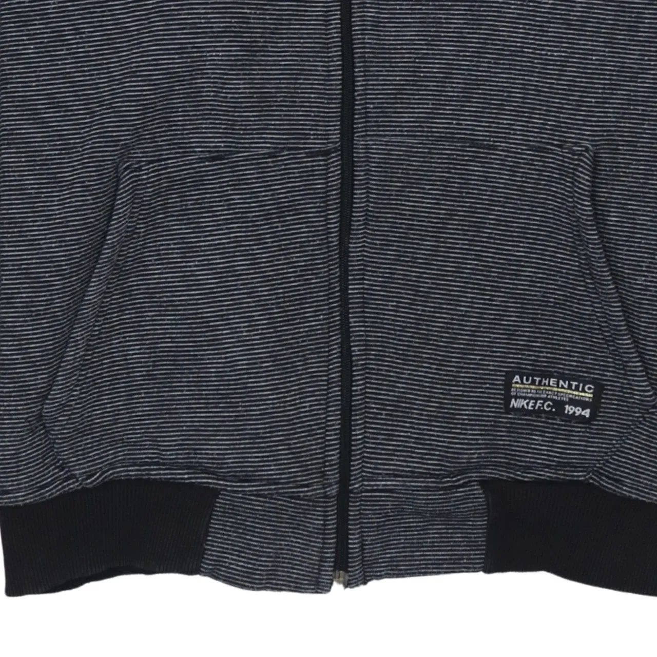 Nike Black Grey Full Zip Hoodie Women’s XXLarge Embroidered Swoosh Fleece Lined Sweatshirt sold by Vintage Club product image thumbnail 4