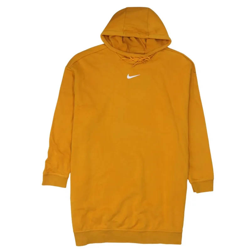 Nike Mustard Yellow Hoodie Men's Medium Printed Swoosh Logo Pullover Sweatshirt sold by Vintage Club