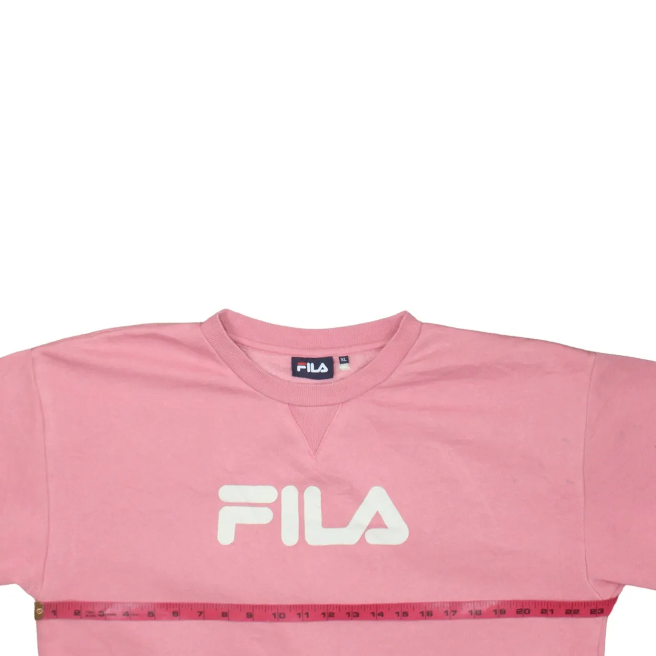 Fila Pink Sweatshirt Women's XLarge Printed Logo Crewneck Ribbed Cuffs Pullover Top sold by Vintage Club product image thumbnail 5