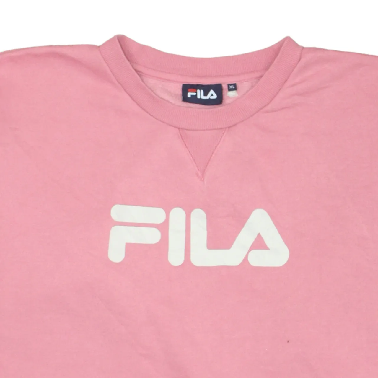 Fila Pink Sweatshirt Women's XLarge Printed Logo Crewneck Ribbed Cuffs Pullover Top sold by Vintage Club product image thumbnail 3