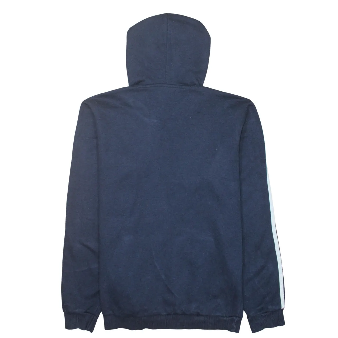 Adidas Navy Blue Hoodie Men's Medium Embroidered Logo Three Stripe Sleeves Pullover Sweatshirt sold by Vintage Club product image thumbnail 2