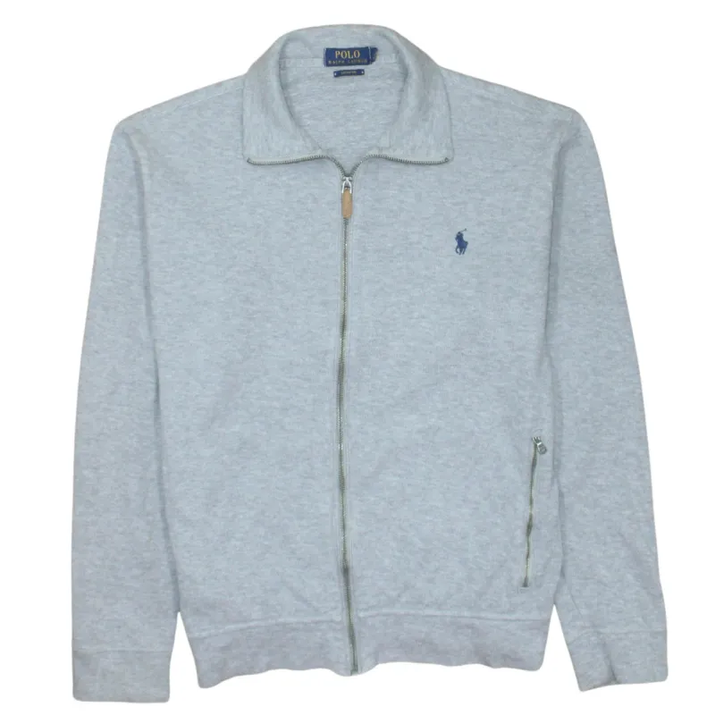 Polo Ralph Lauren Light Grey Zip Sweatshirt Men's Medium Embroidered Pony Jacket Top sold by Vintage Club