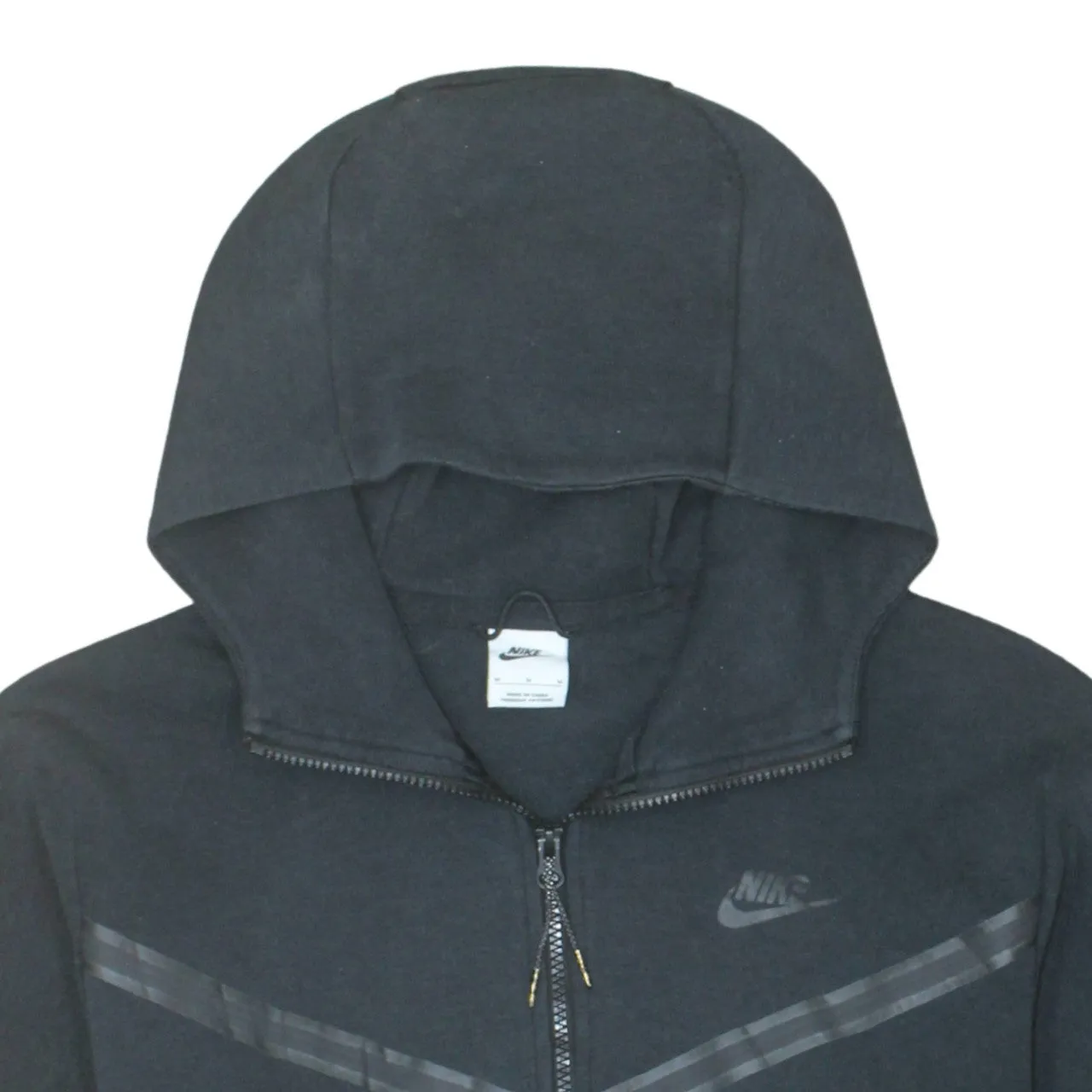 Nike Black Full Zip Hoodie Men's Medium Arm Zip Pocket Printed Chevron Sweatshirt sold by Vintage Club product image thumbnail 3