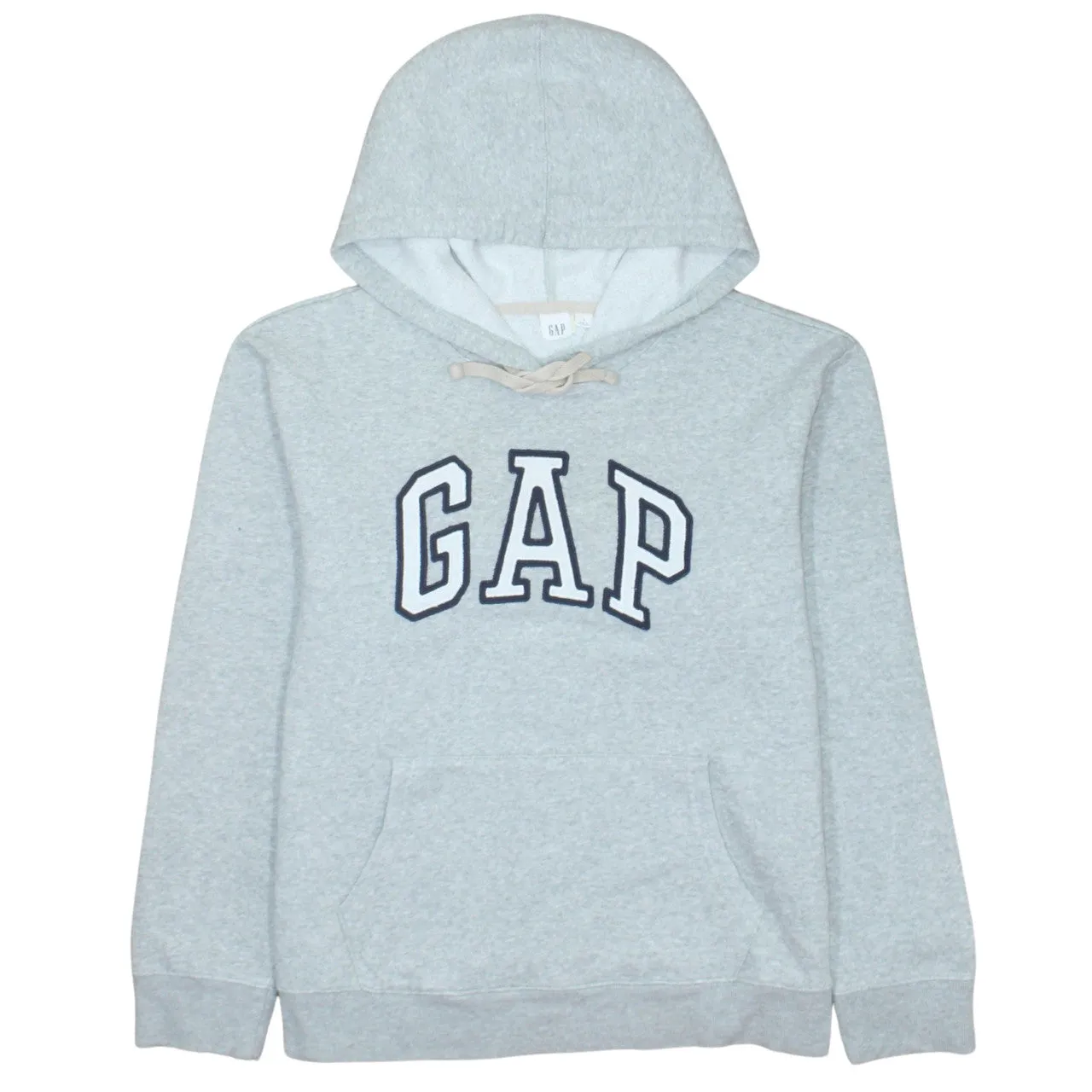Gap Light Grey Hoodie Men's Small Embroidered Logo Front Pocket Pullover Sweatshirt sold by Vintage Club