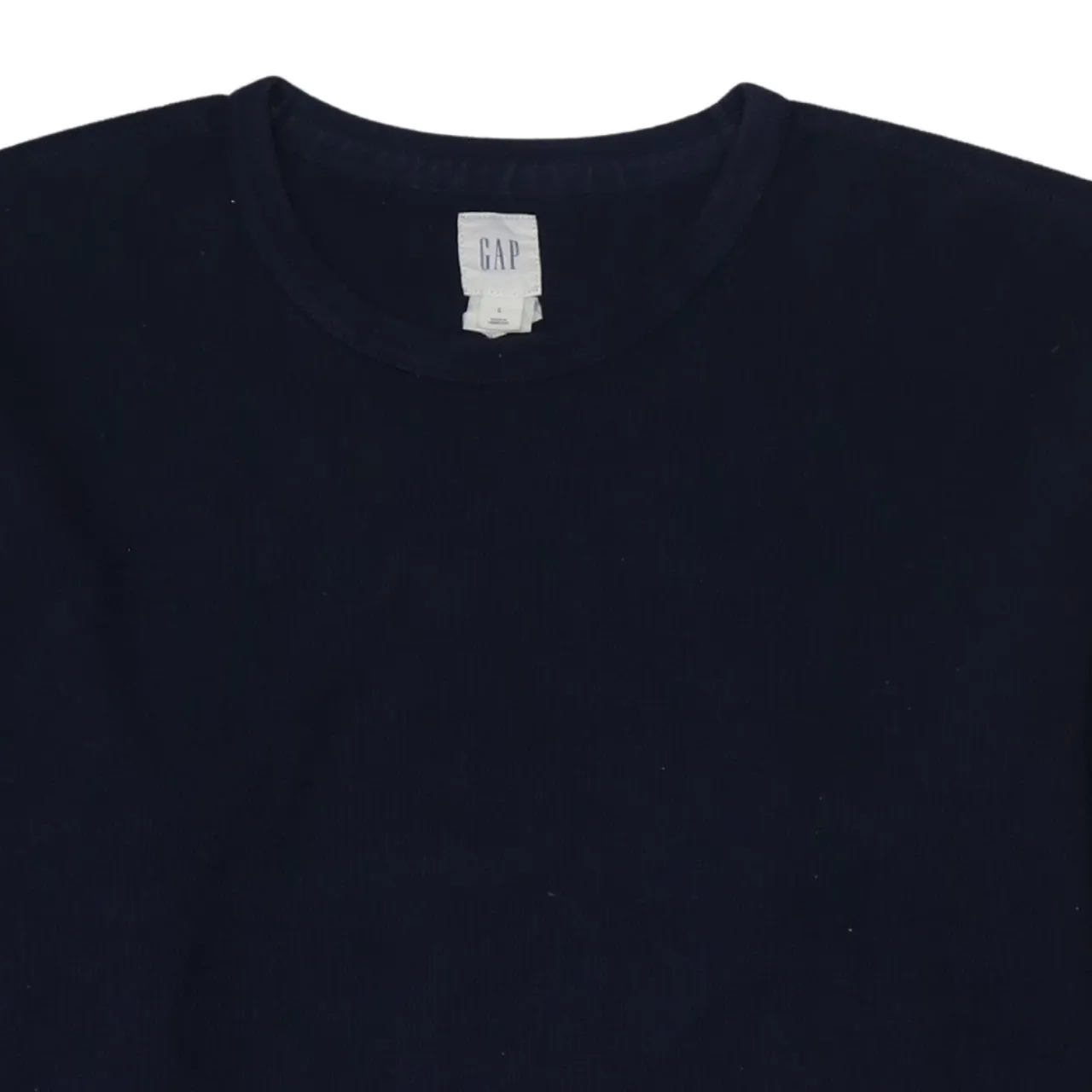 Gap Navy Blue Sweatshirt Men's Large Plain Crewneck Ribbed Cuffs Pullover Top sold by Vintage Club product image thumbnail 3