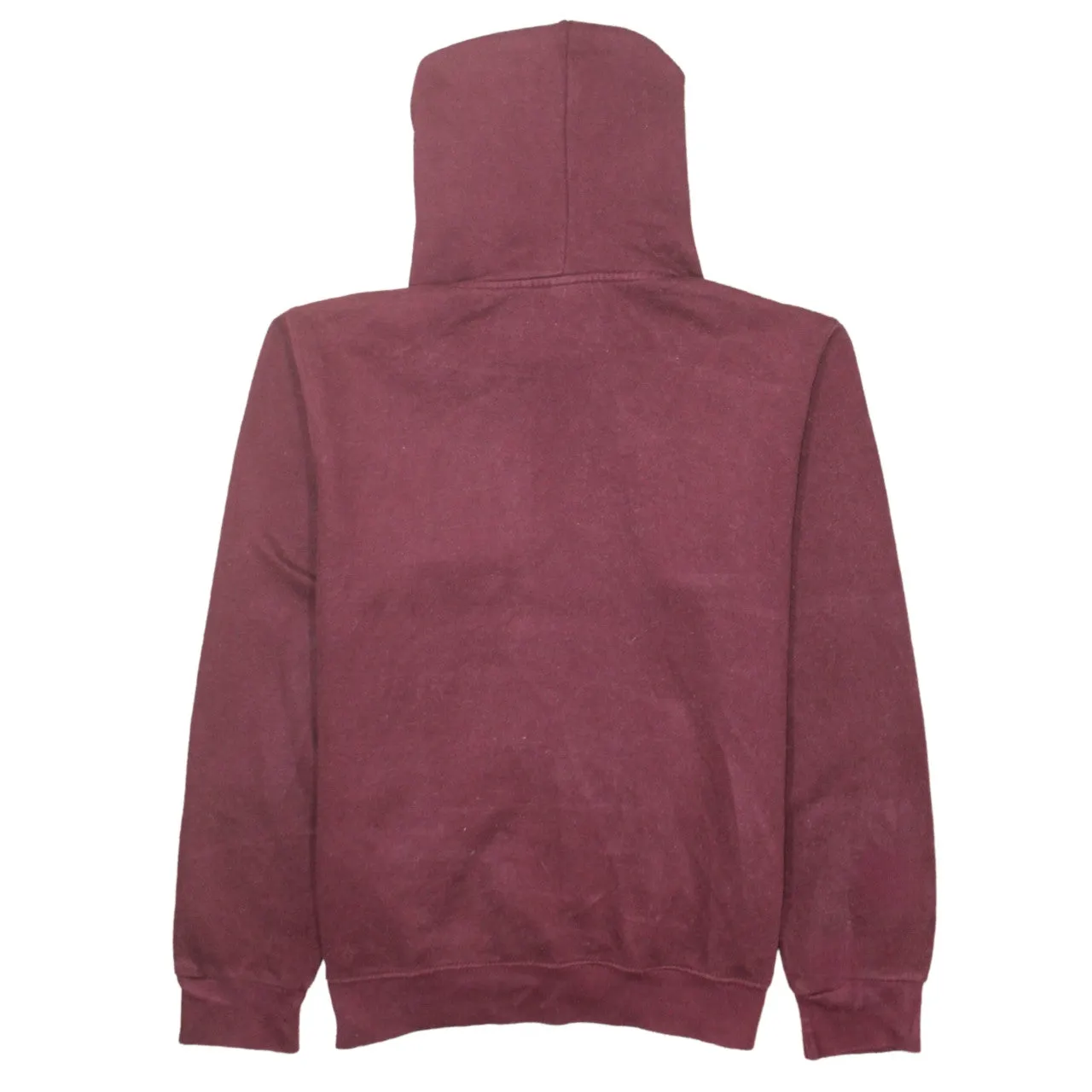 Adidas Burgundy Red Hoodie Men's Medium Printed Trefoil Logo Front Pocket Pullover Sweatshirt sold by Vintage Club product image thumbnail 2