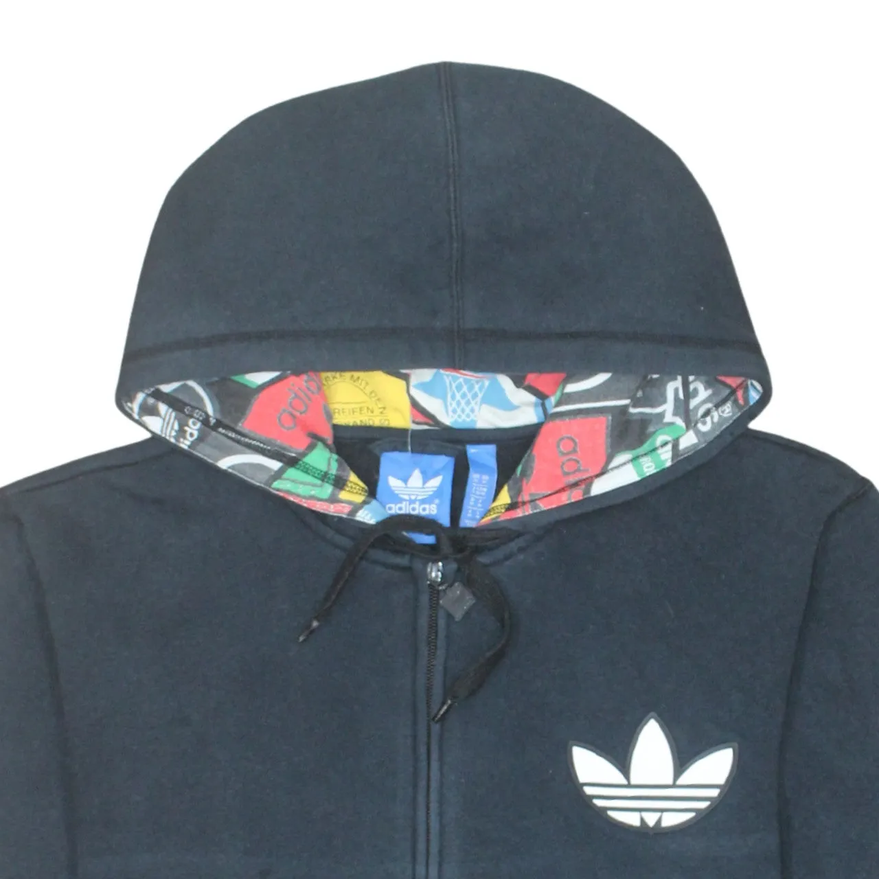 Adidas Black Full Zip Hoodie Men’s Medium Trefoil Logo Graphic Back Hooded Sweatshirt sold by Vintage Club product image thumbnail 3