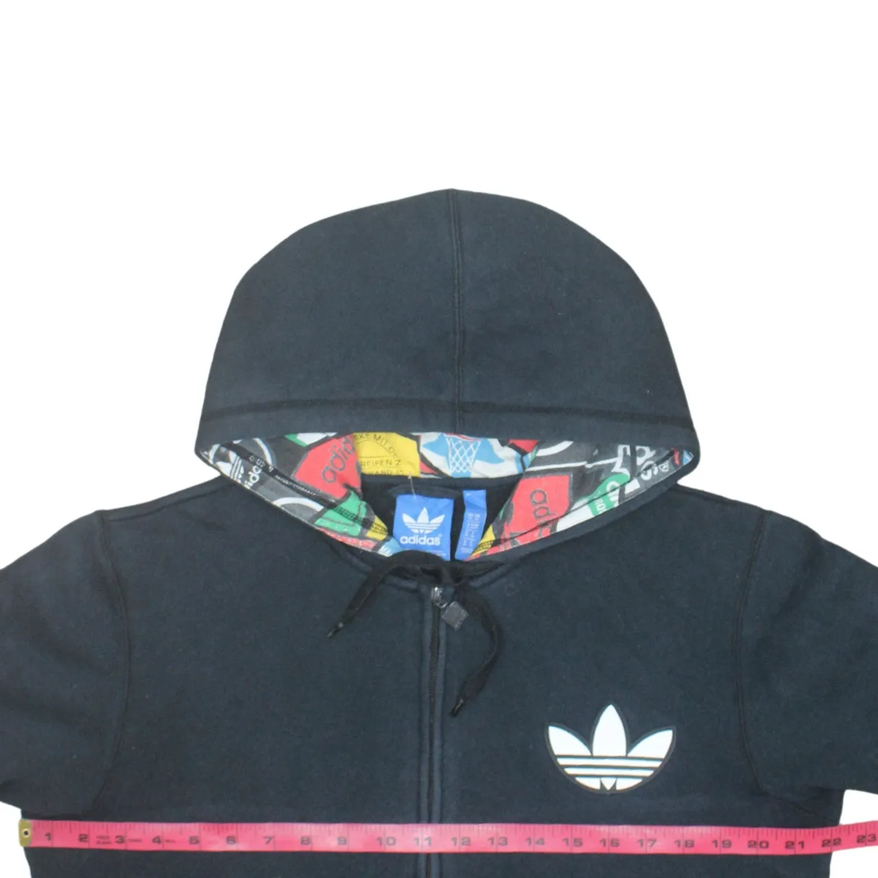 Adidas Black Full Zip Hoodie Men’s Medium Trefoil Logo Graphic Back Hooded Sweatshirt sold by Vintage Club product image thumbnail 5