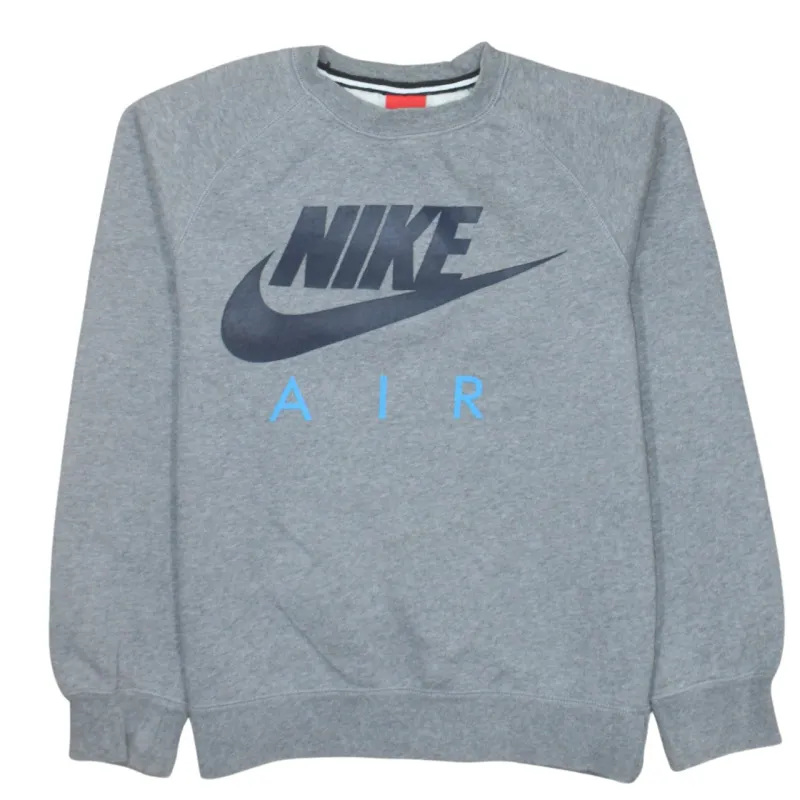 Nike Grey Sweatshirt Men's Small Printed Nike Air Logo Raglan Sleeve Pullover Top sold by Vintage Club