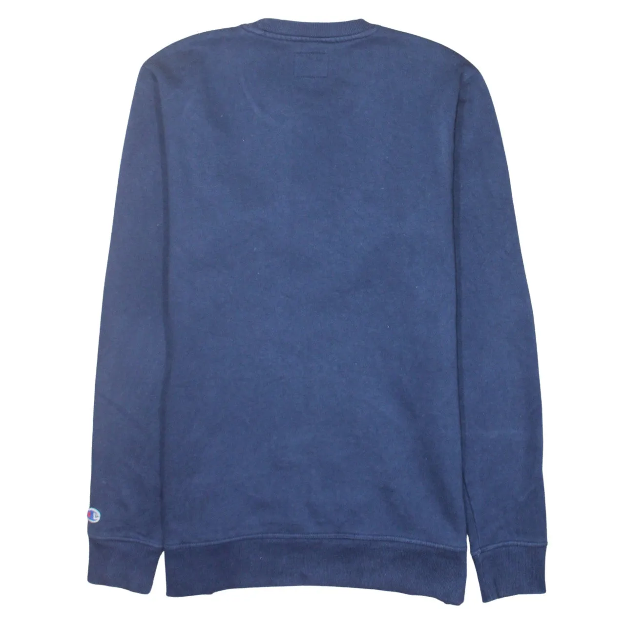 Champion Navy Blue Sweatshirt Men's Medium Embroidered Chest Logo Crewneck Pullover Fleece Top sold by Vintage Club product image thumbnail 2