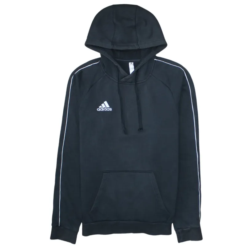 Adidas Black Hoodie Men’s XSmall Embroidered Logo Contrast Piping Pullover Sweatshirt sold by Vintage Club