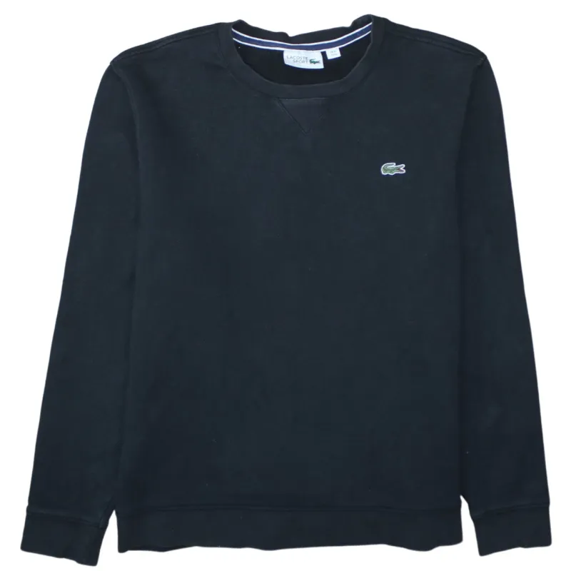 Lacoste Black Sweatshirt Women’s XLarge Embroidered Croc Logo Crewneck Pullover Top sold by Vintage Club