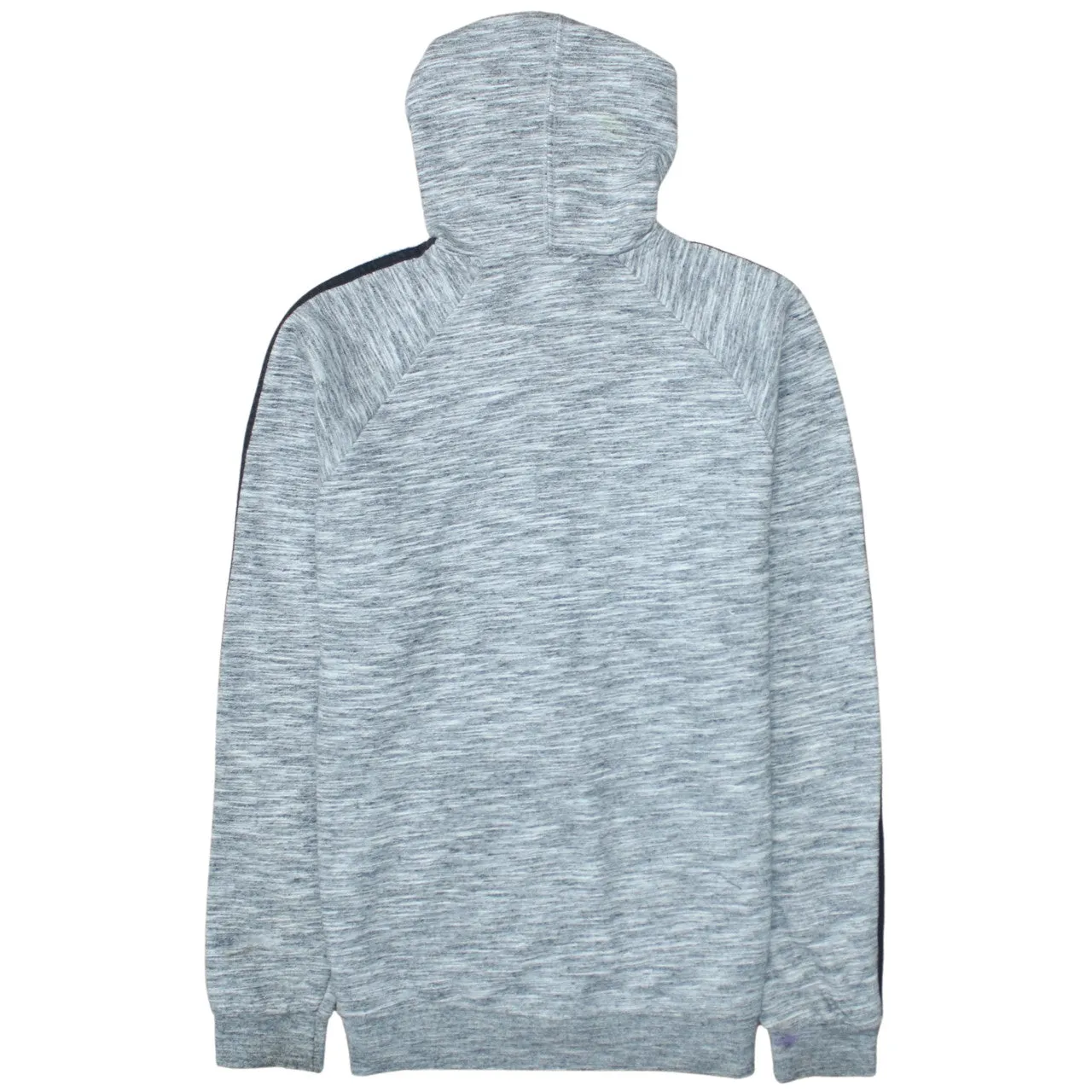 Adidas Grey Marl Hoodie Women's Medium Full Zip Three Stripe Sleeves Printed Trefoil Sweatshirt sold by Vintage Club product image thumbnail 2