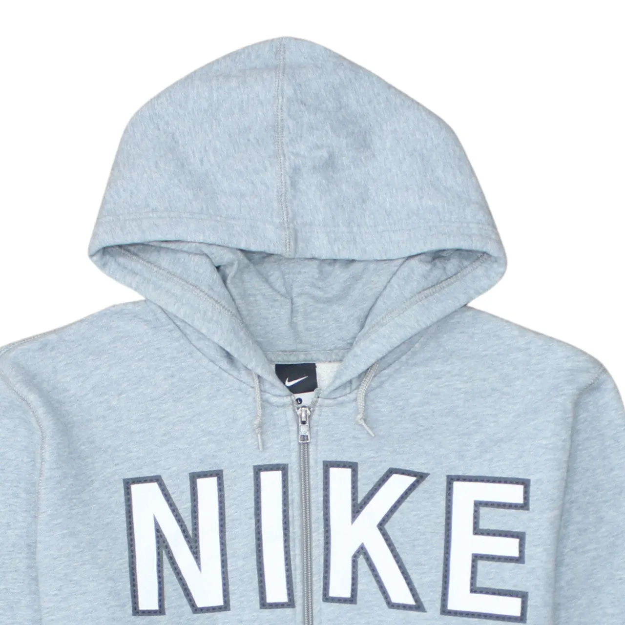 Nike Light Grey Full Zip Hoodie Men's Large Embroidered Logo Split Pocket Sweatshirt sold by Vintage Club product image thumbnail 3