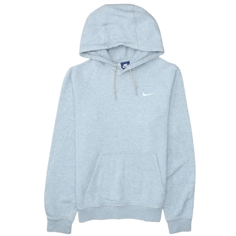 Nike Light Grey Hoodie Men's Small Embroidered Swoosh Drawstring Pullover Sweatshirt sold by Vintage Club