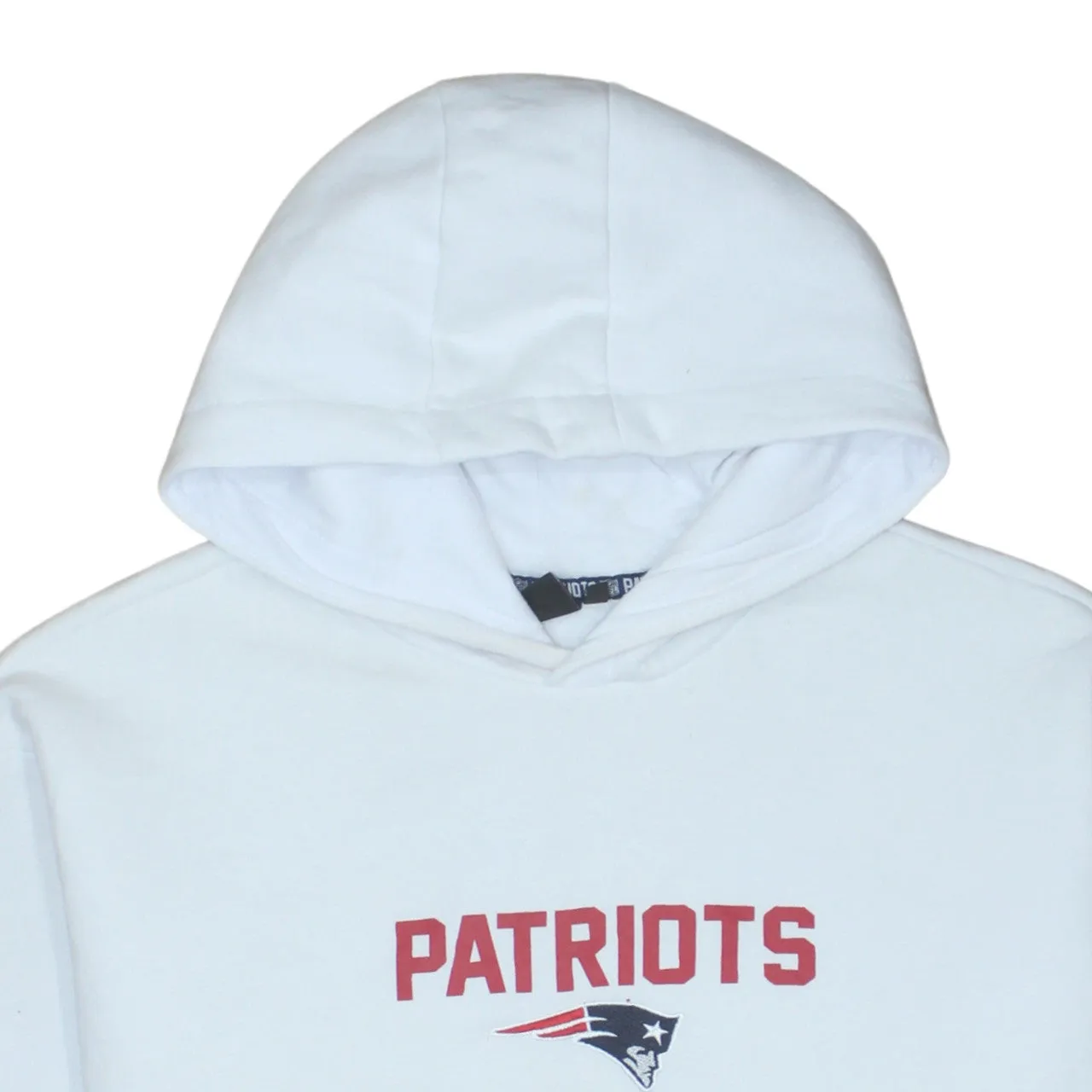 Primark White Hoodie Men's Medium Patriots Printed Logo Front Back Pullover Sweatshirt sold by Vintage Club product image thumbnail 3