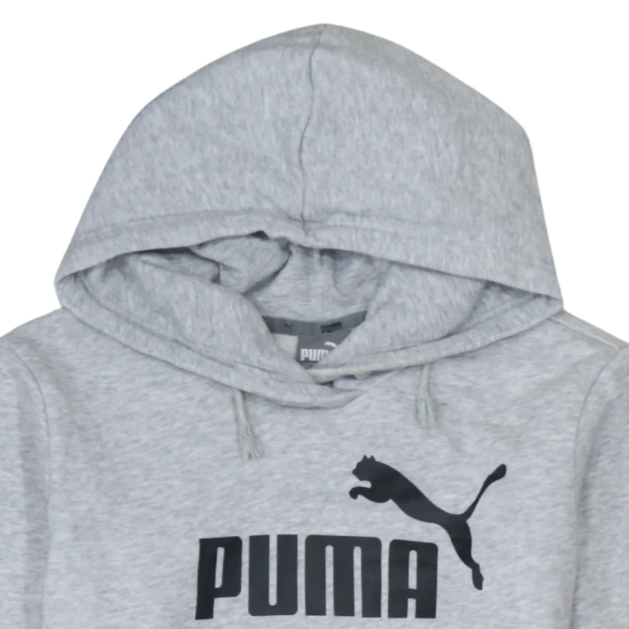 Puma Light Grey Hoodie Women’s Large Printed Logo Front Pouch Pocket Pullover Sweatshirt sold by Vintage Club product image thumbnail 3