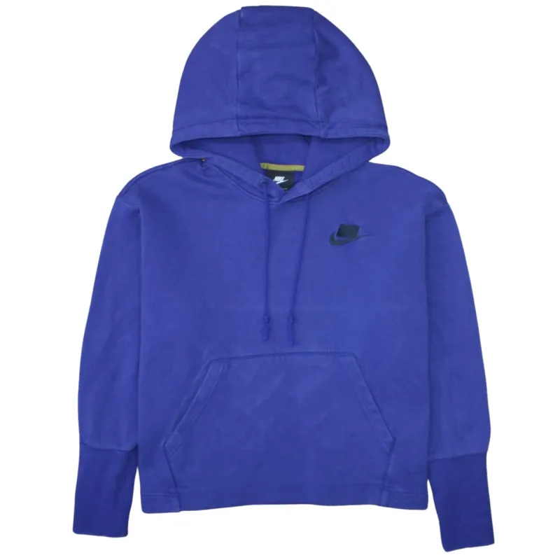 Nike Royal Blue Hoodie Men's Large Embroidered Swoosh Logo Front Pocket Pullover Sweatshirt sold by Vintage Club