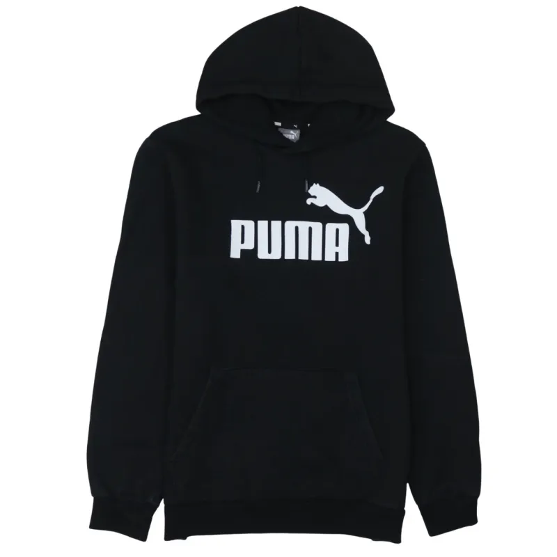 Puma Black Hoodie Men's Medium Printed Logo Front Pocket Pullover Sweatshirt sold by Vintage Club