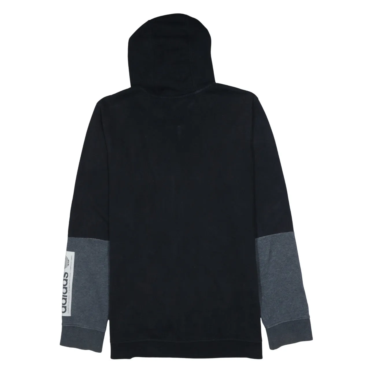 Adidas Black Grey Hoodie Men's Medium Full Zip Embroidered Logo Split Sleeve Sweatshirt sold by Vintage Club product image thumbnail 2