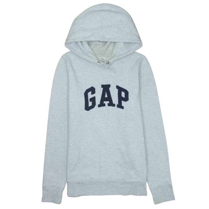 Gap Light Grey Hoodie Women’s Medium Embroidered Logo Front Pocket Pullover Sweatshirt sold by Vintage Club