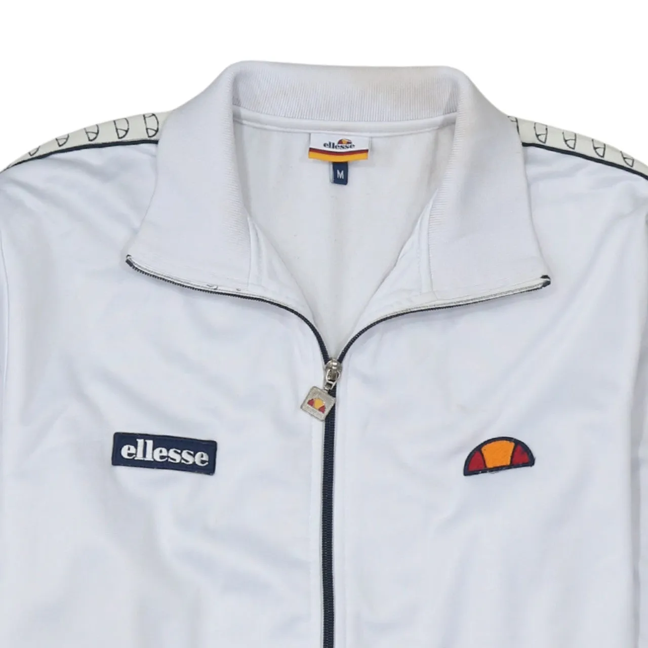 Ellesse White Track Jacket Men’s Medium Logo Tape Sleeves Full Zip Sweatshirt sold by Vintage Club product image thumbnail 3