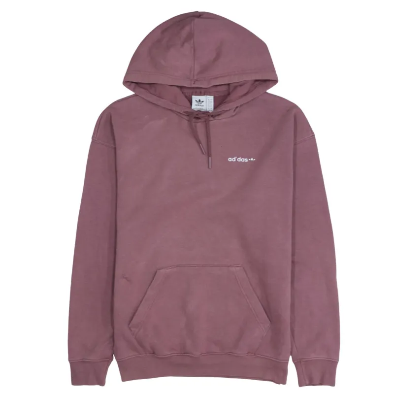 Adidas Burgundy Red Hoodie Women’s Large Printed Trefoil Logo Pullover Sweatshirt Top sold by Vintage Club