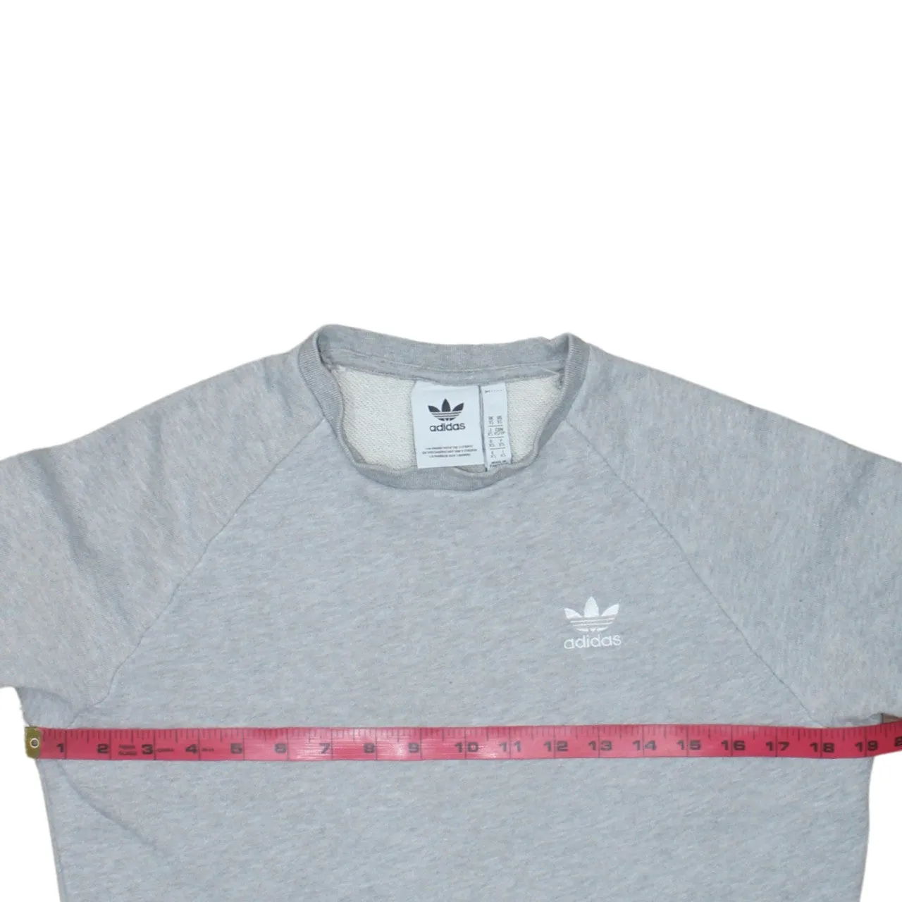 Adidas Light Grey Sweatshirt Men's XSmall Trefoil Printed Logo Crewneck Pullover Top sold by Vintage Club product image thumbnail 5