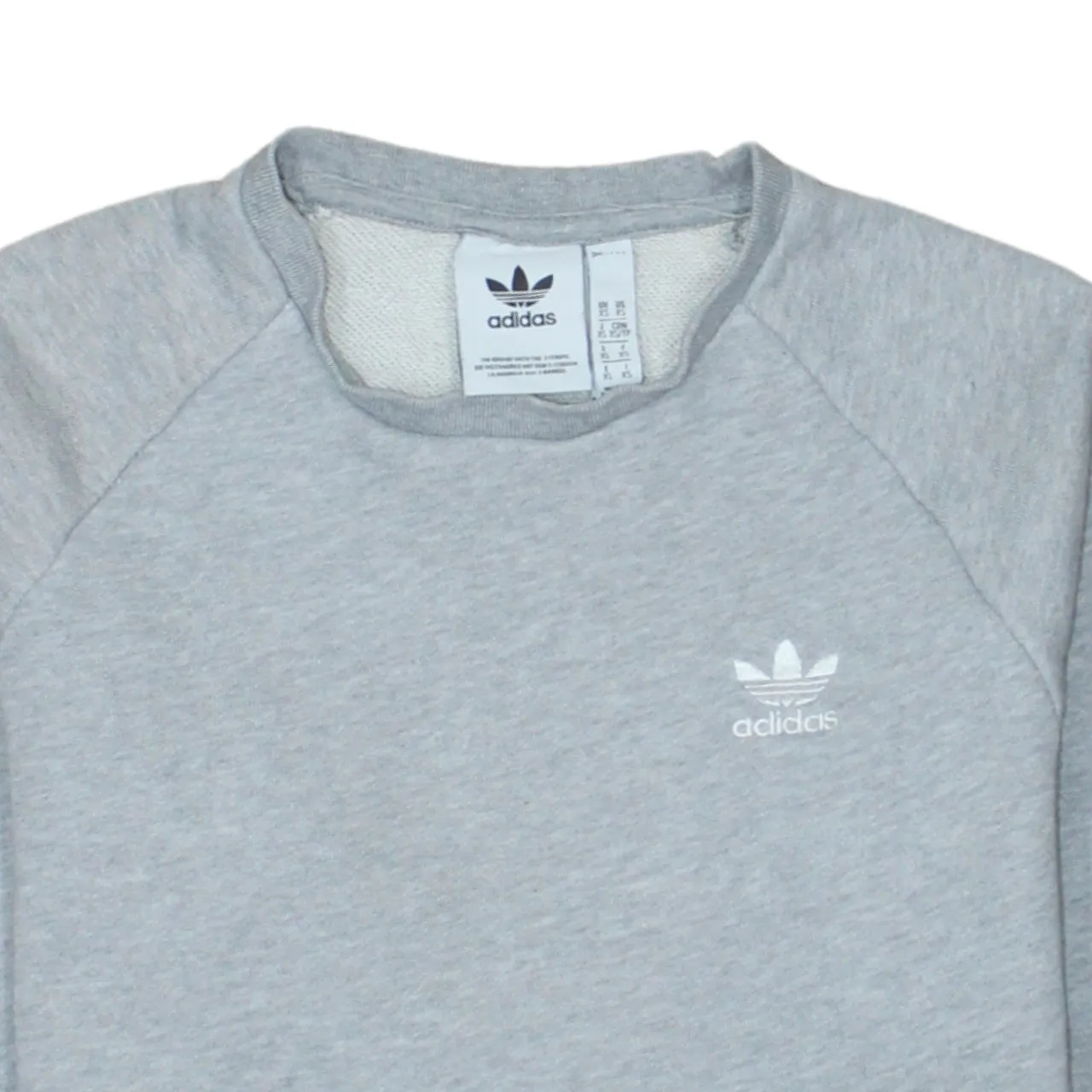 Adidas Light Grey Sweatshirt Men's XSmall Trefoil Printed Logo Crewneck Pullover Top sold by Vintage Club product image thumbnail 3