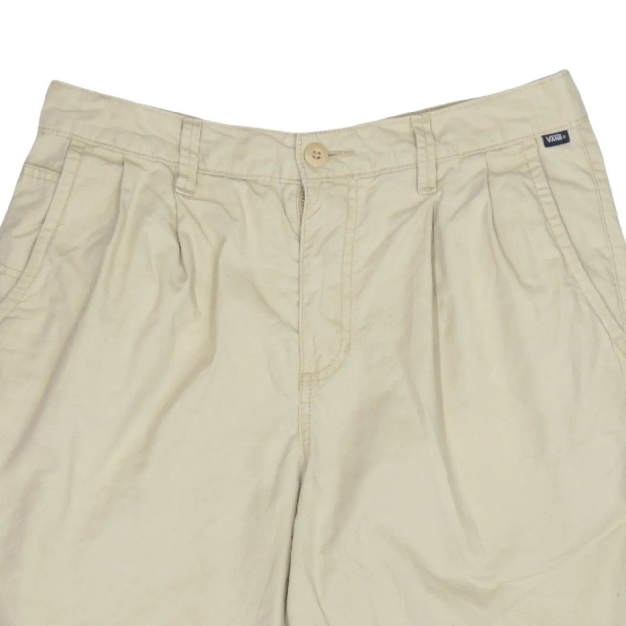 Vans Beige Cream Shorts Men's 31 Pleated Front Cotton Chino Style Casual sold by Vintage Club product image thumbnail 3