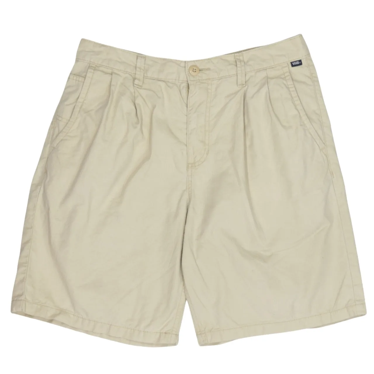 Vans Beige Cream Shorts Men's 31 Pleated Front Cotton Chino Style Casual sold by Vintage Club product image thumbnail 2