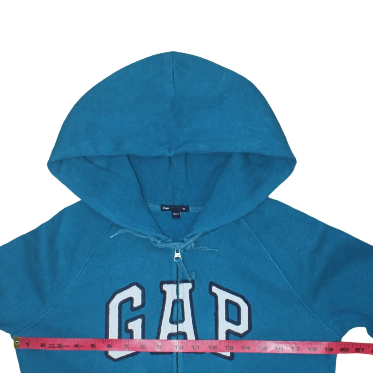 Gap Turquoise Blue Zip Hoodie Women’s Medium Embroidered Logo Front Pockets Fleece Sweatshirt sold by Vintage Club product image thumbnail 5