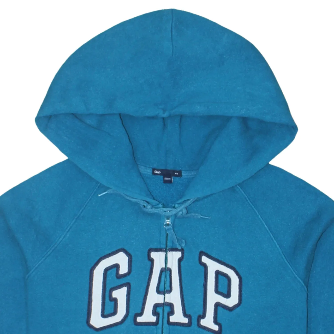Gap Turquoise Blue Zip Hoodie Women’s Medium Embroidered Logo Front Pockets Fleece Sweatshirt sold by Vintage Club product image thumbnail 3