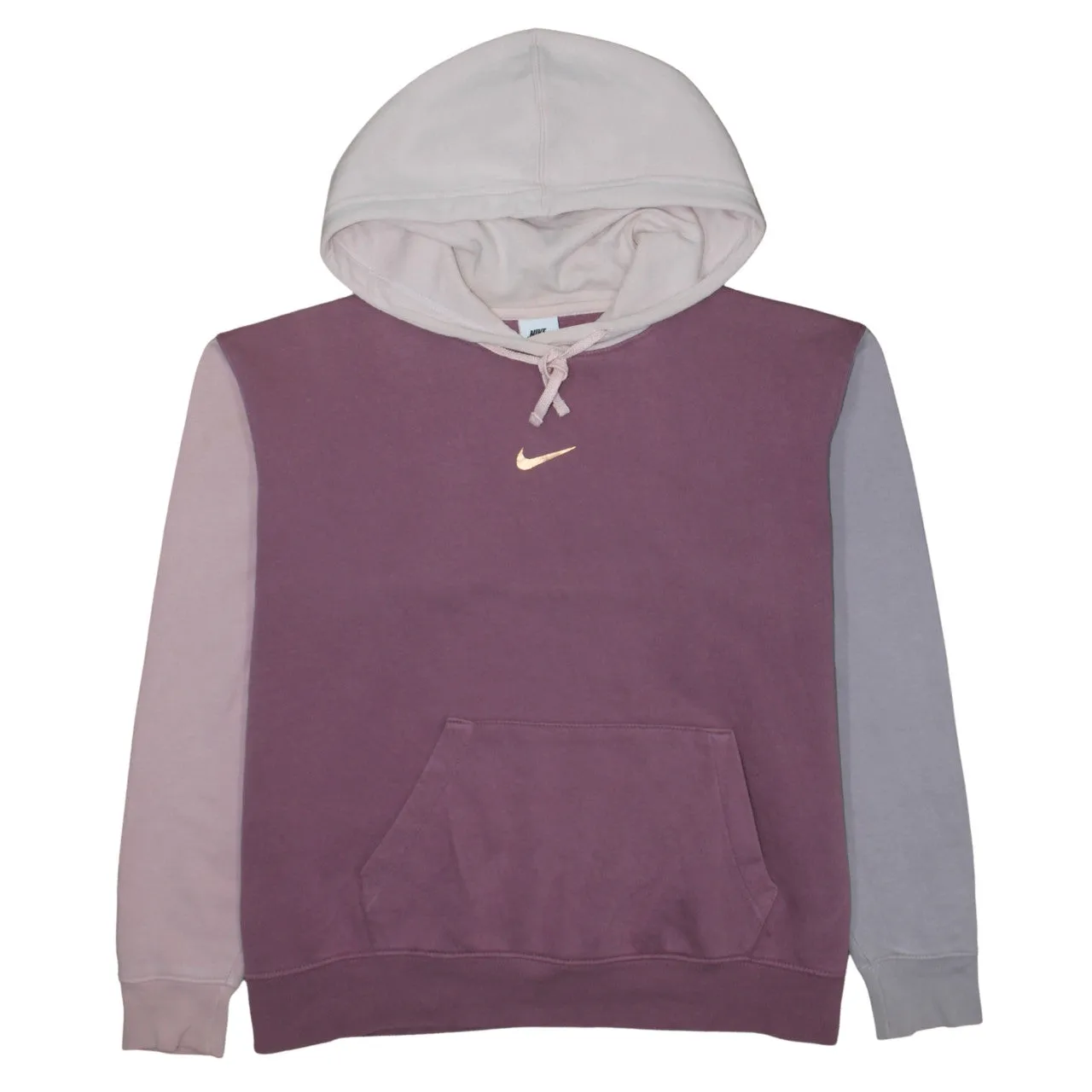 Nike Pink Purple Colourblock Hoodie Men's Large Embroidered Swoosh Front Pocket Sweatshirt sold by Vintage Club