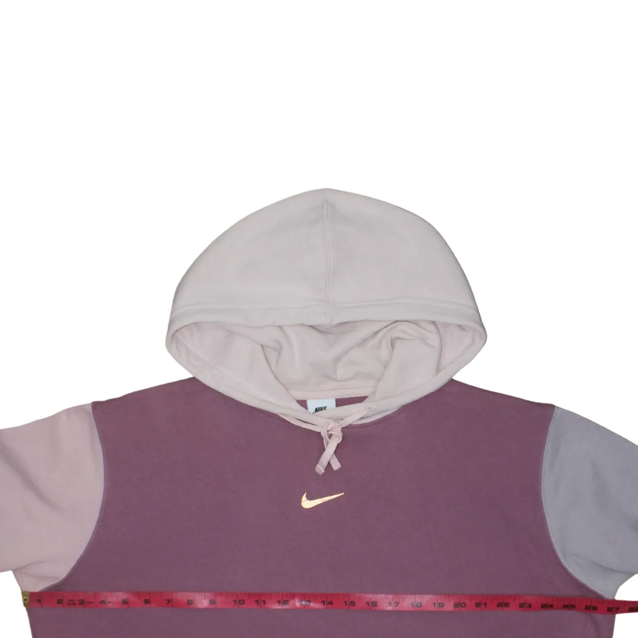 Nike Pink Purple Colourblock Hoodie Men's Large Embroidered Swoosh Front Pocket Sweatshirt sold by Vintage Club product image thumbnail 5