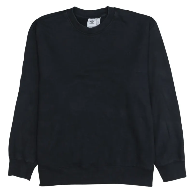 Adidas Black Sweatshirt Men's XXLarge Minimal Embroidered Chest Logo Crewneck Pullover Top sold by Vintage Club