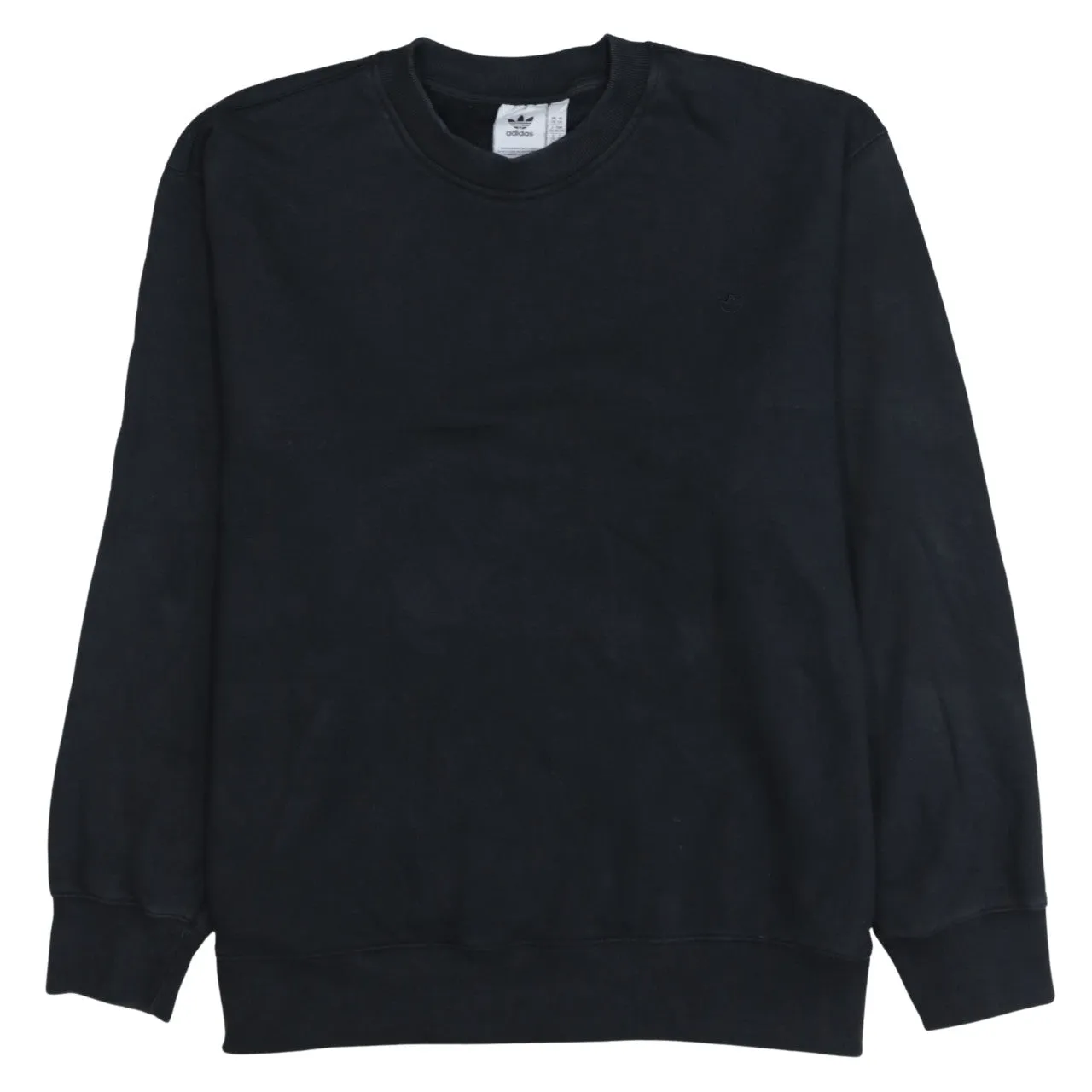 Adidas Black Sweatshirt Men's XXLarge Minimal Embroidered Chest Logo Crewneck Pullover Top sold by Vintage Club