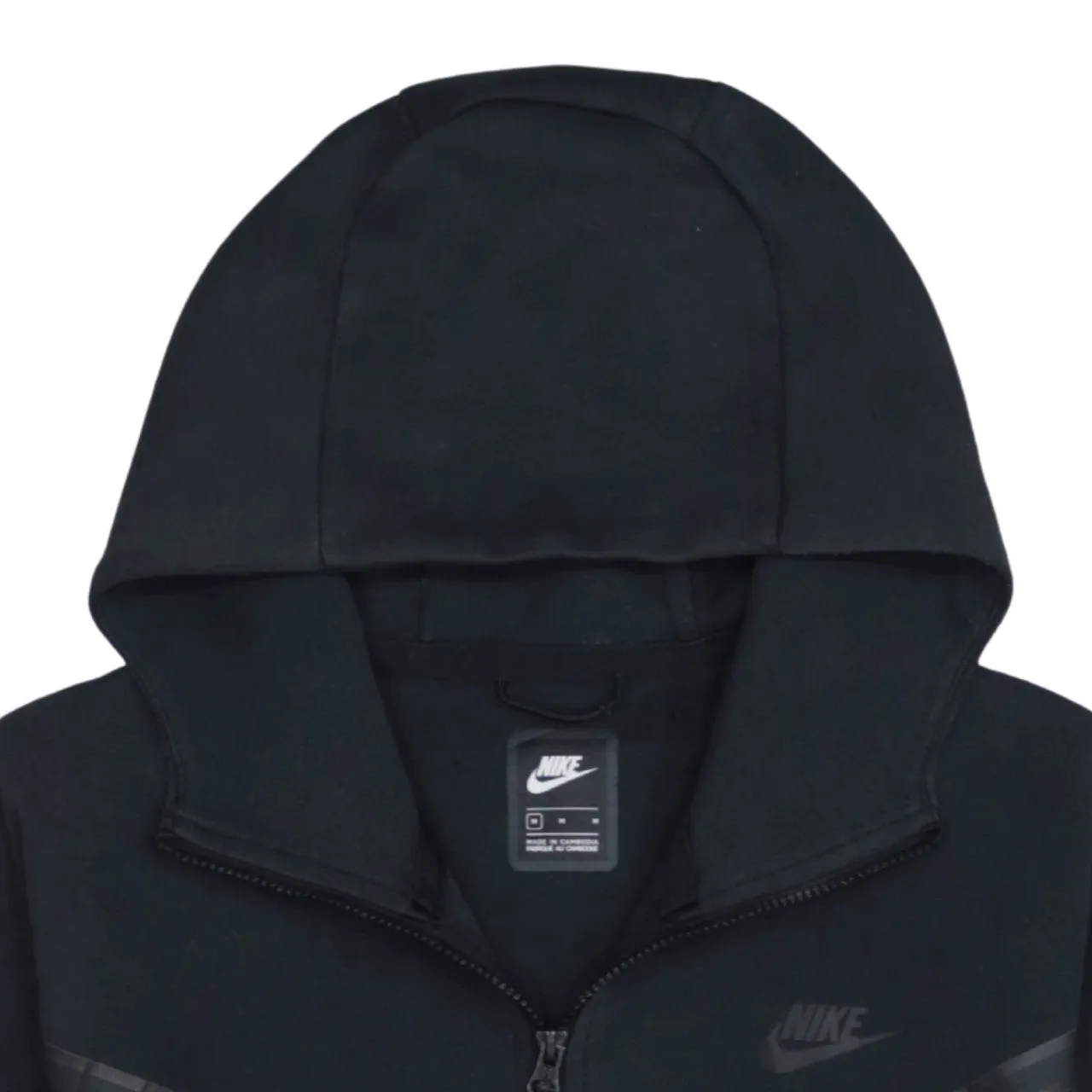 Nike Black Full Zip Hoodie Men's Medium Arm Zip Pocket Printed Chest Logo Sweatshirt sold by Vintage Club product image thumbnail 3