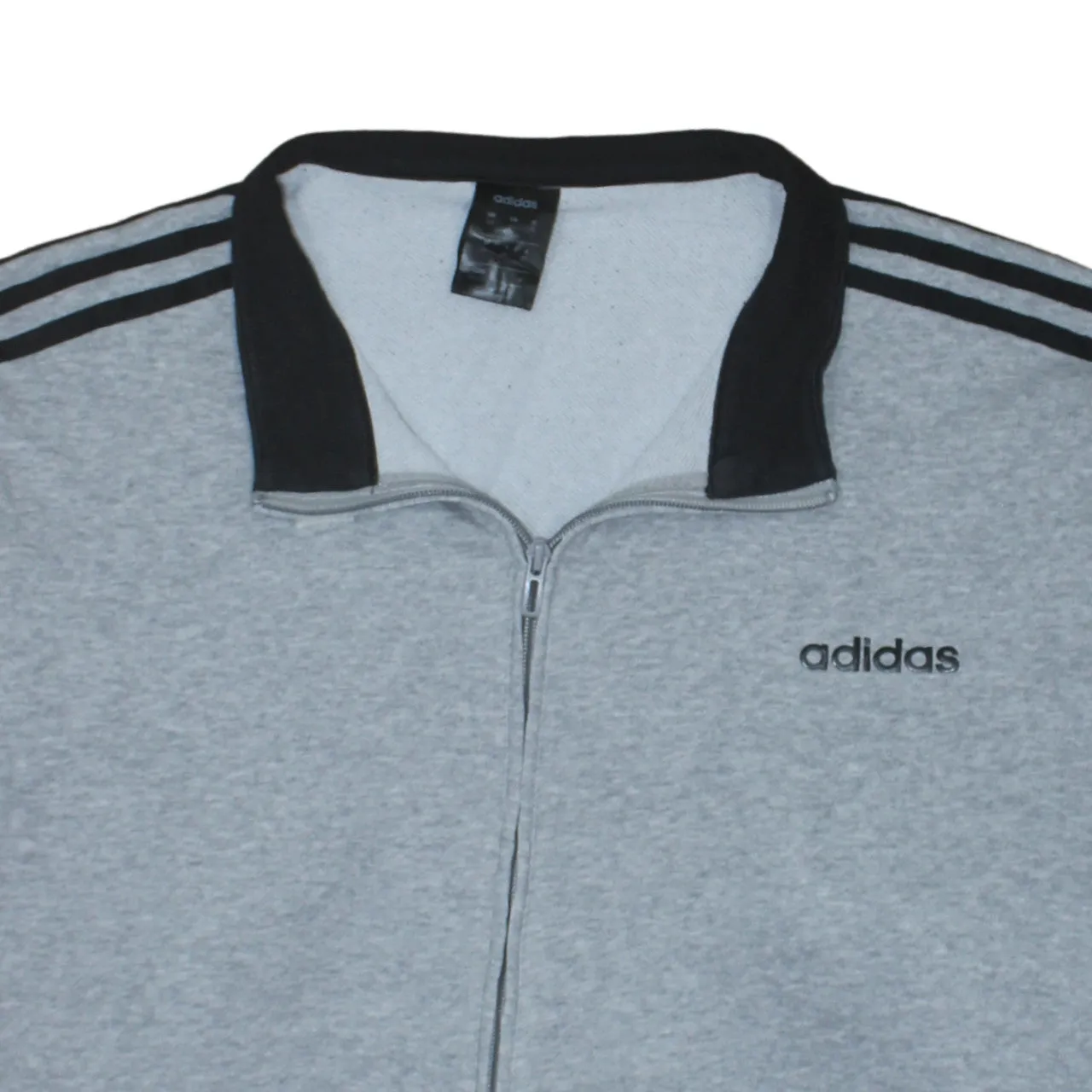 Adidas Grey Full Zip Sweatshirt Men's XXLarge Three Stripe Sleeve Embroidered Logo Track Top sold by Vintage Club product image thumbnail 3