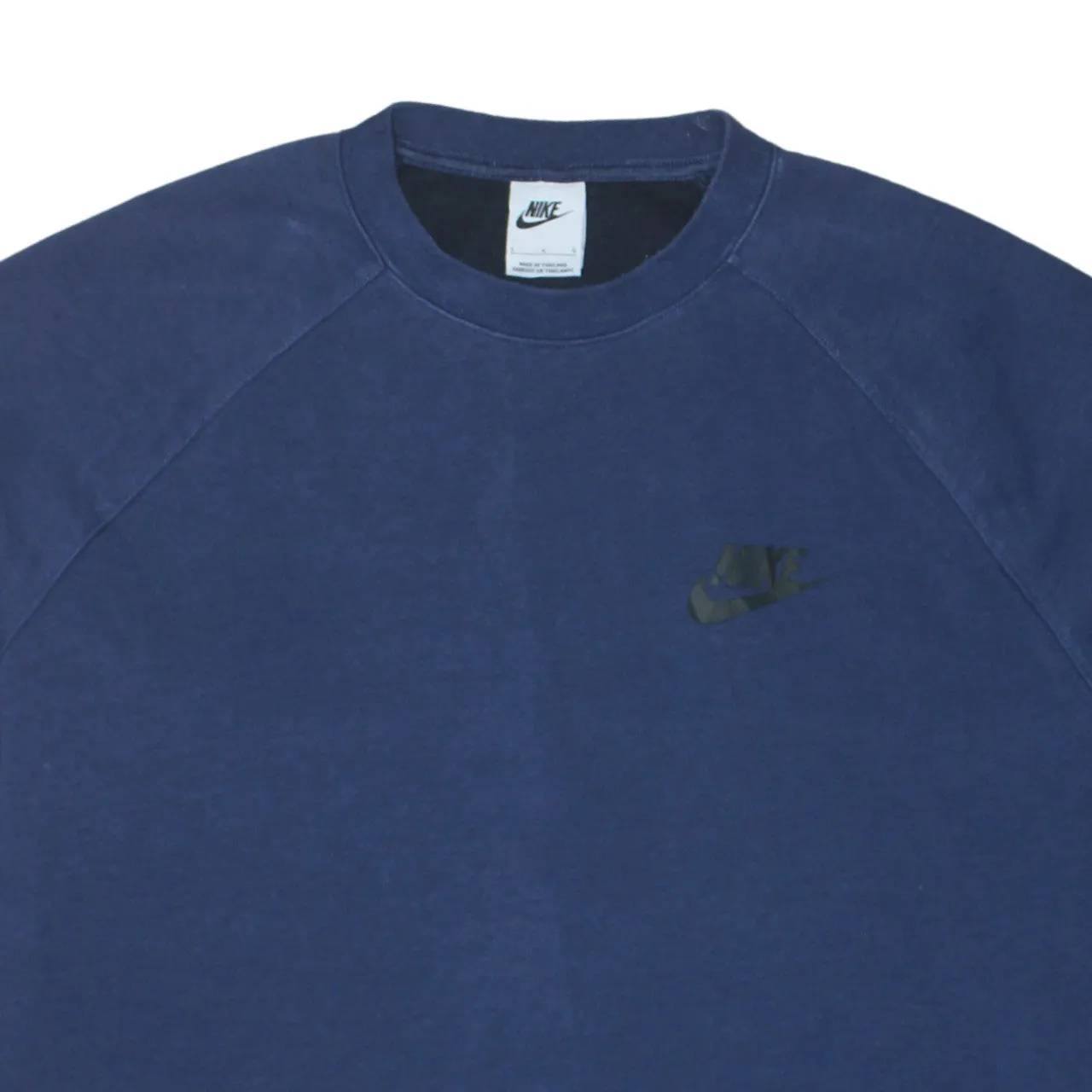 Nike Navy Blue Sweatshirt Men's Large Printed Swoosh Logo Raglan Sleeve Pullover Top sold by Vintage Club product image thumbnail 3