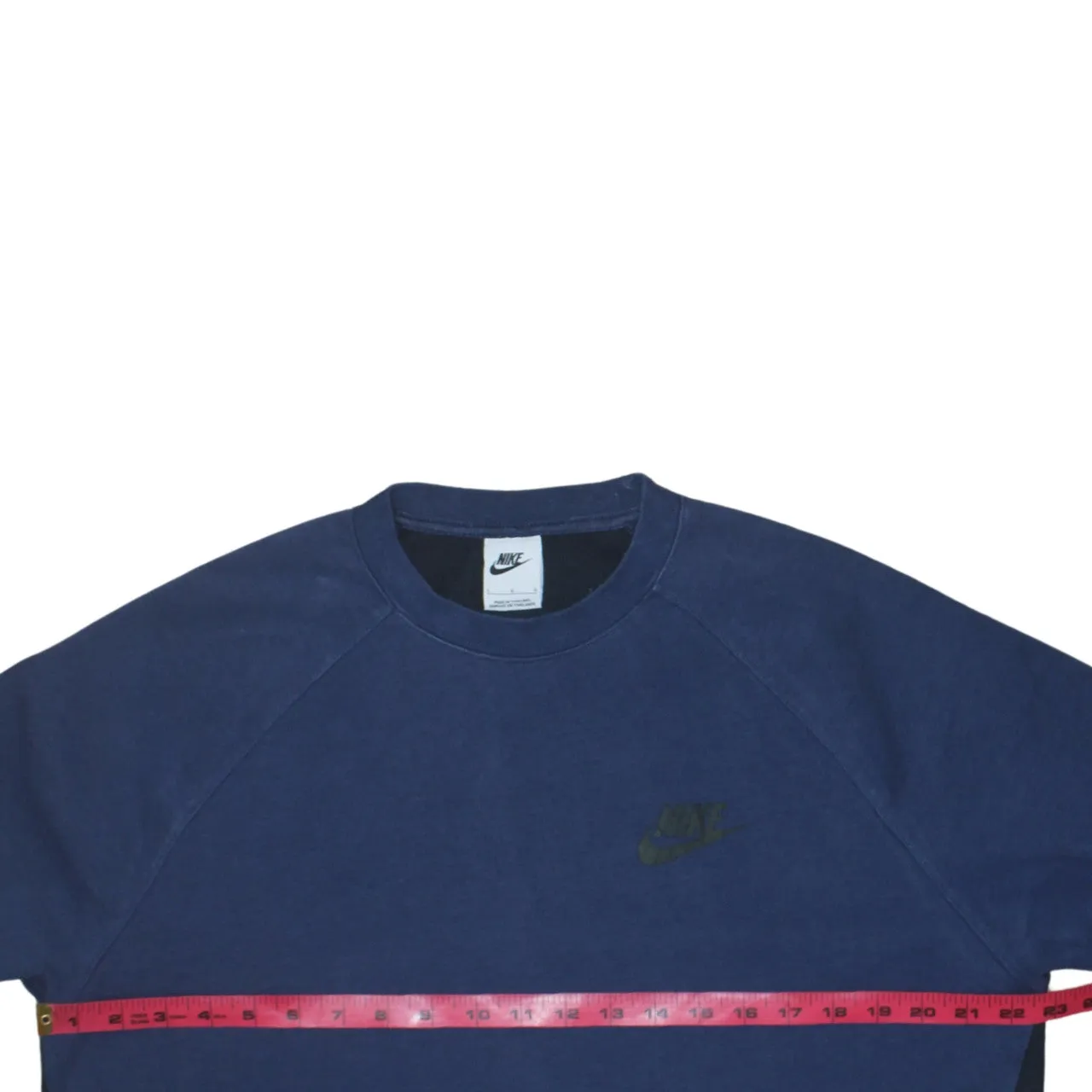 Nike Navy Blue Sweatshirt Men's Large Printed Swoosh Logo Raglan Sleeve Pullover Top sold by Vintage Club product image thumbnail 5