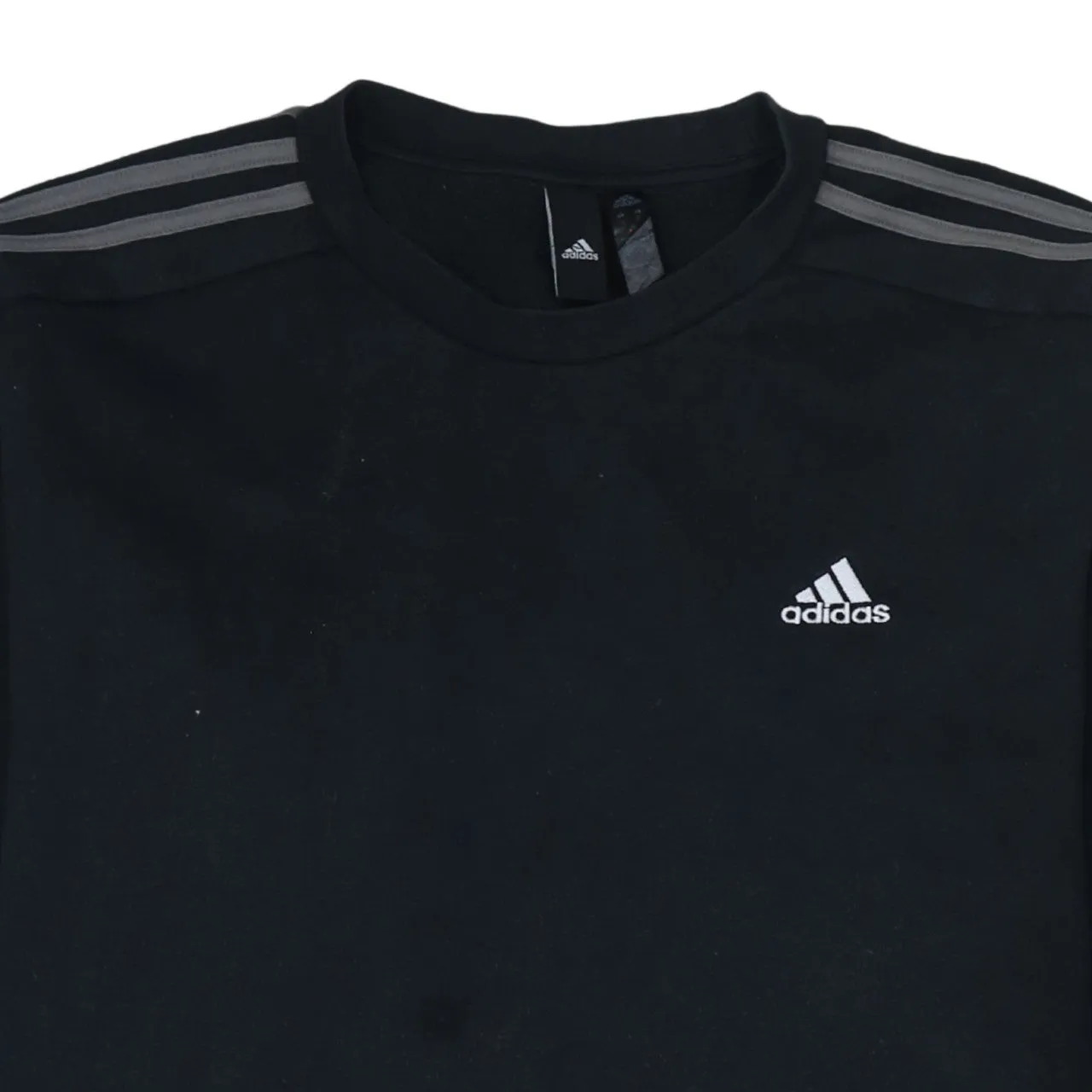 Adidas Black Sweatshirt Men’s XLarge Embroidered Logo Three Stripe Sleeves Pullover Top sold by Vintage Club product image thumbnail 3